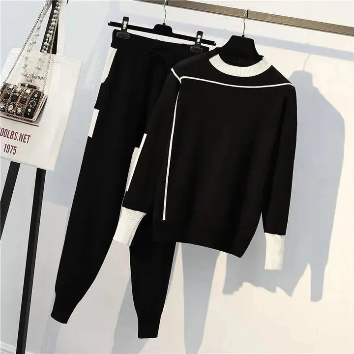 Drune | Damen Freizeit Gestreift Zwei Teilig Pullover Satz