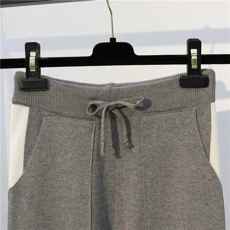 Drune | Damen Freizeit Gestreift Zwei Teilig Pullover Satz