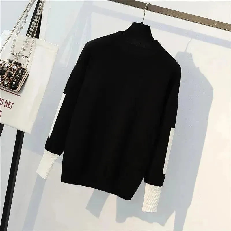 Drune | Damen Freizeit Gestreift Zwei Teilig Pullover Satz