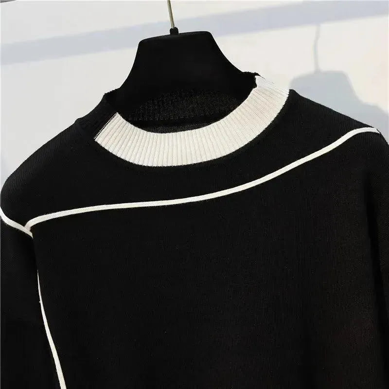 Drune | Damen Freizeit Gestreift Zwei Teilig Pullover Satz