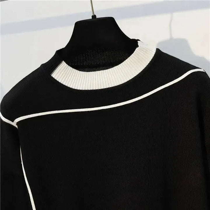 Drune | Damen Freizeit Gestreift Zwei Teilig Pullover Satz