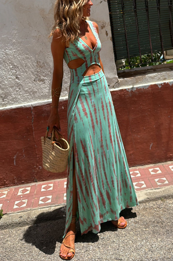 Drune | Eleanor Tie Dye Kleid Elastisch, Modern & Stilvoll Mit Cut Out Design