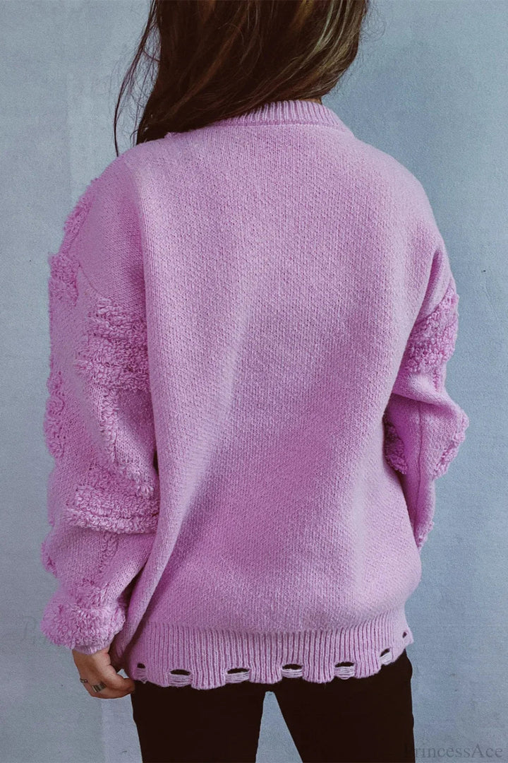 Drune | Weihnachten 3D Baum Perle Solid Flocked Pullover