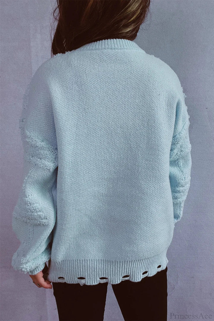 Drune | Weihnachten 3D Baum Perle Solid Flocked Pullover