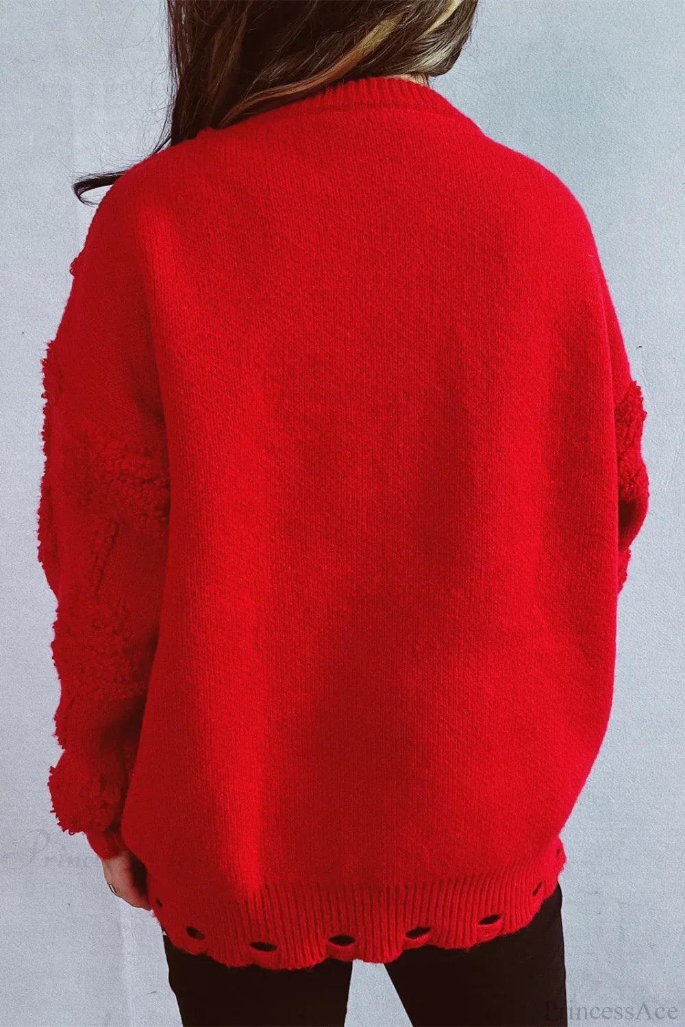 Drune | Weihnachten 3D Baum Perle Solid Flocked Pullover