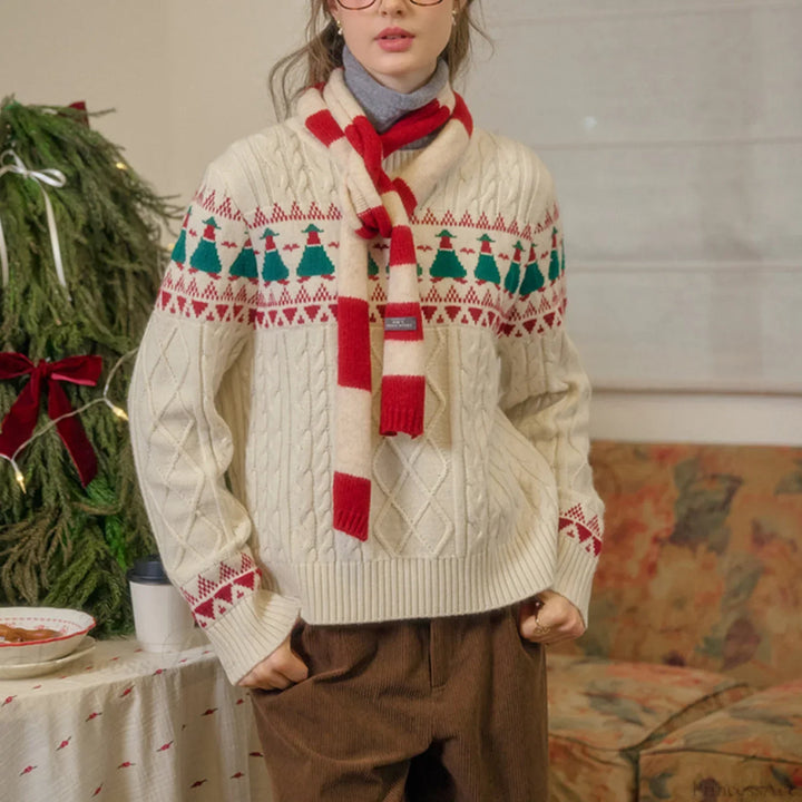 Drune | Weihnachtsbaum Vintage Fair Isle Pullover