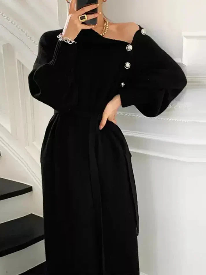 Drune | Bequemes Damen Sweatkleid mit Gürtel