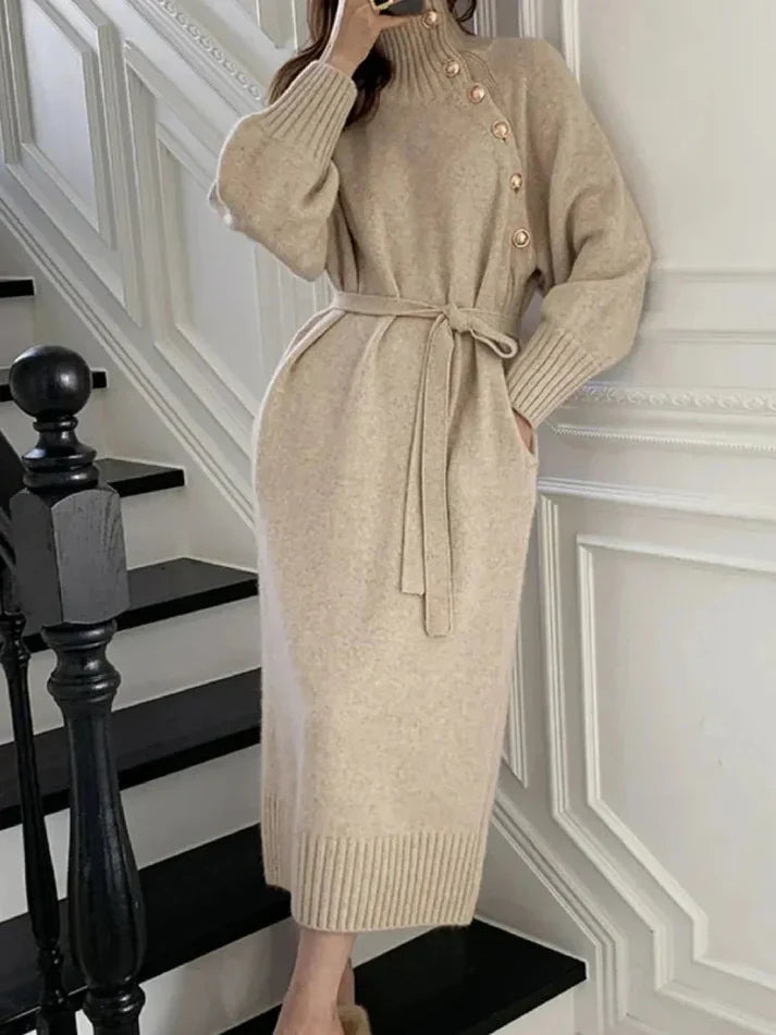 Drune | Bequemes Damen Sweatkleid mit Gürtel