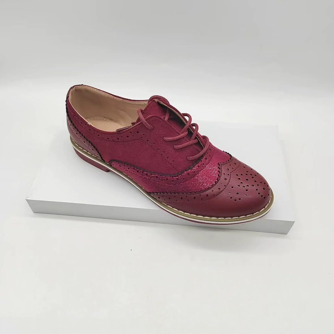 Drune | Brogues Schuhe Echtes Leder Klassische Schnürung Elegantes Perforiertes Design