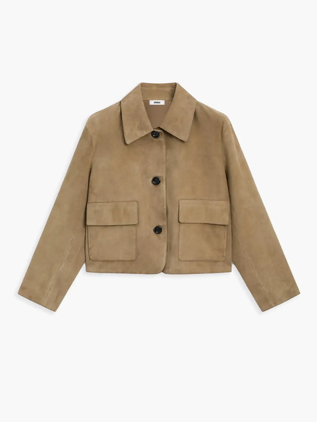 Drune | Knopfdruck Faux-Suede Crop-Jacke
