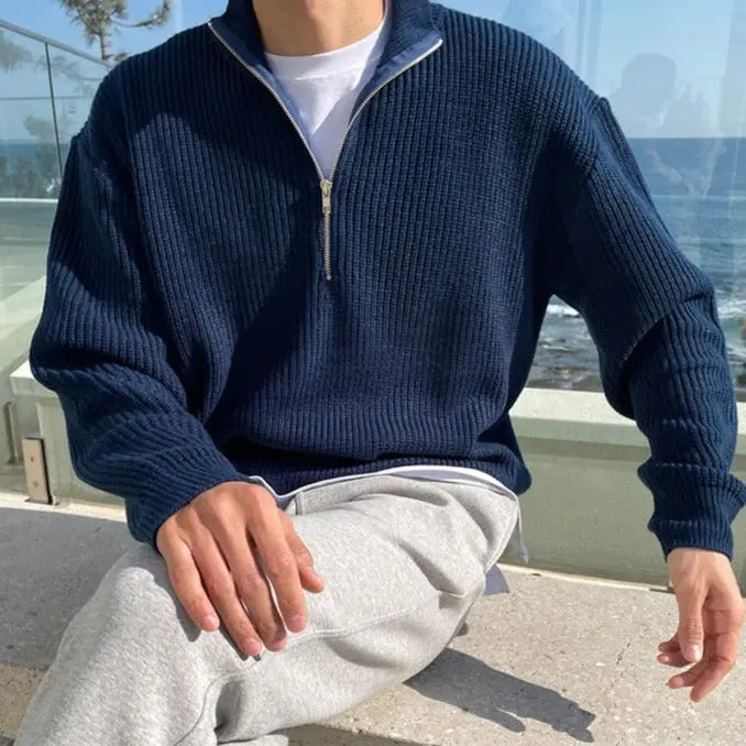 Drune | Klassischer Halbzip Herrenpullover