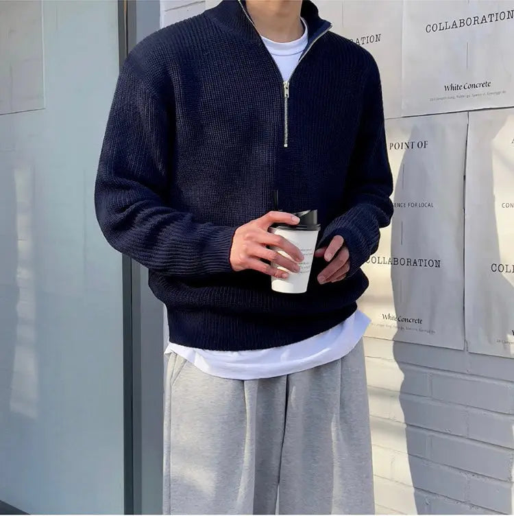 Drune | Klassischer Halbzip Herrenpullover