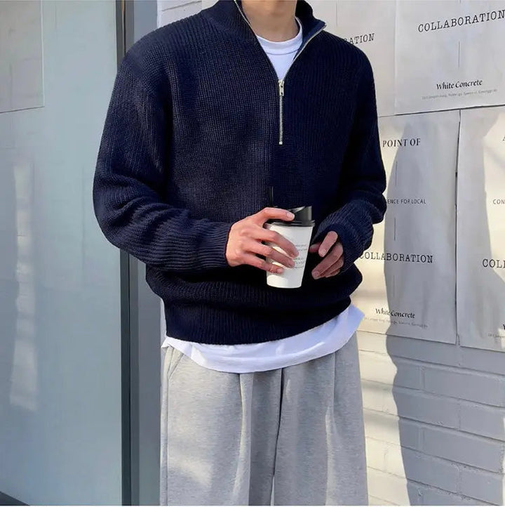 Drune | Klassischer Halbzip Herrenpullover