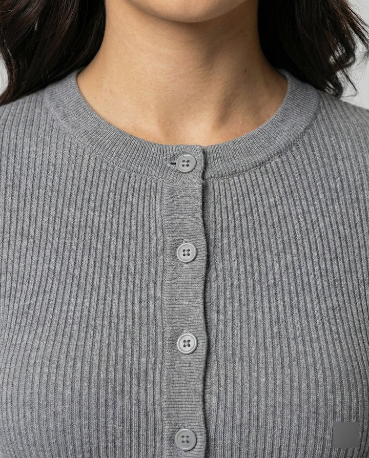 Strickjacke Damen kurzarm mit Wellenkante