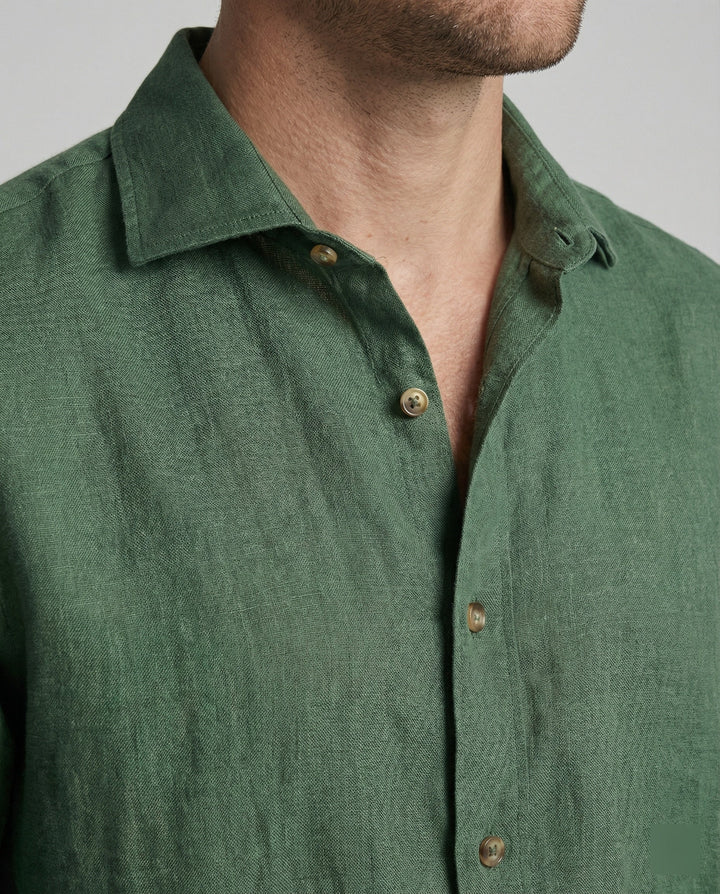 Zweiteiler Set Herren aus Leinen Hemd und Shorts