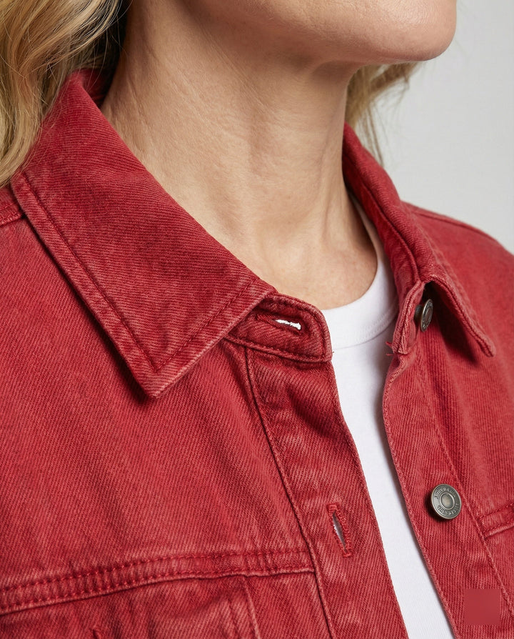 Damen Langarmhemd Jeansjacke Stil