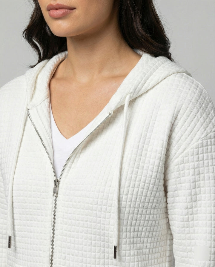 Damen Fleecejacke mit strukturiertem Waffelmuster Drune