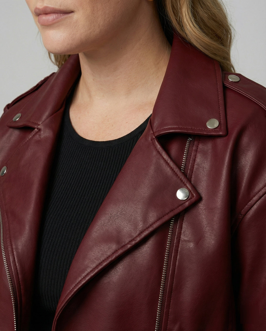 Damen Bikerjacke mit Reißverschlussdetails