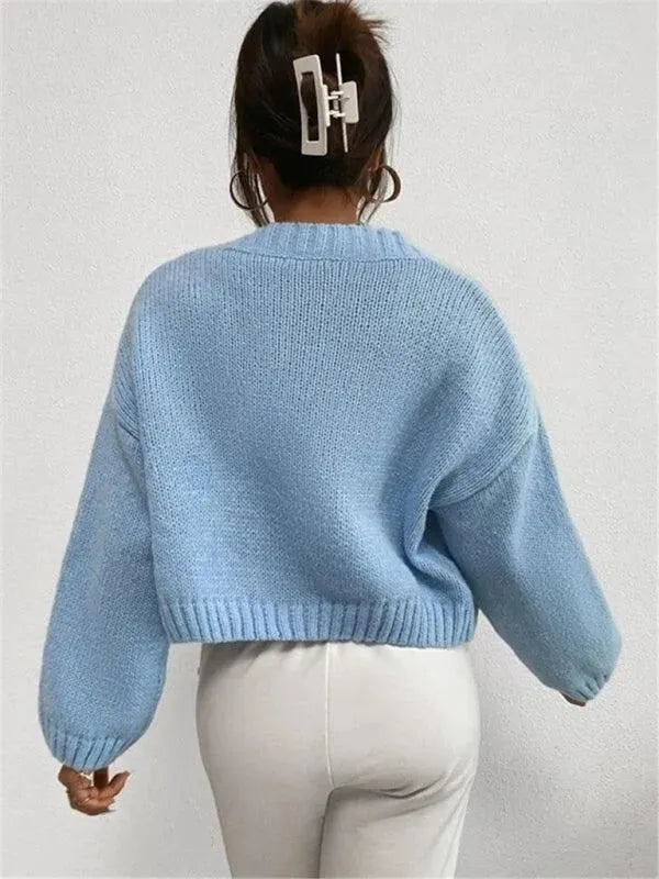 Drune | Crop Damen Strickjacke Pullover