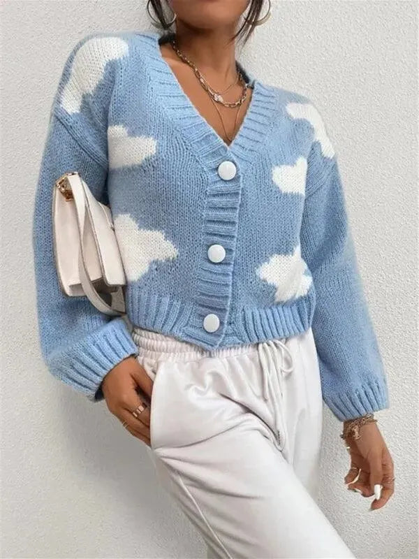 Drune | Crop Damen Strickjacke Pullover