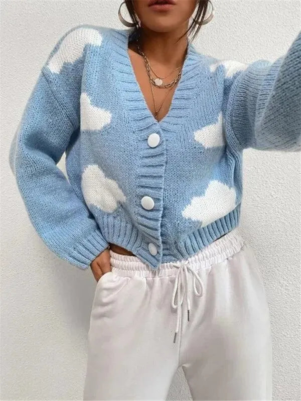 Drune | Crop Damen Strickjacke Pullover