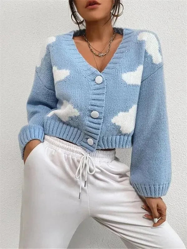 Drune | Crop Damen Strickjacke Pullover