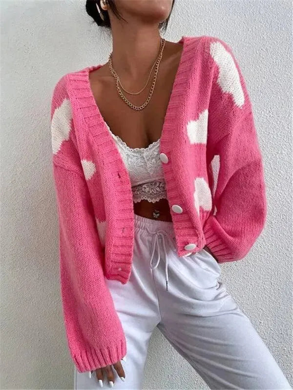 Drune | Crop Damen Strickjacke Pullover