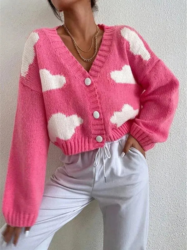 Drune | Crop Damen Strickjacke Pullover