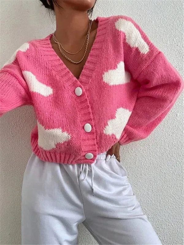 Drune | Crop Damen Strickjacke Pullover