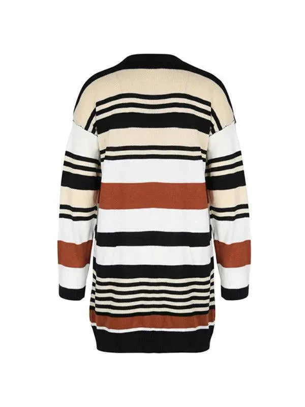 Drune | Block Lange Damen Strickjacke Pullover