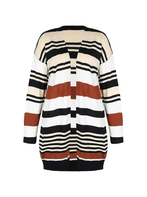 Drune | Block Lange Damen Strickjacke Pullover