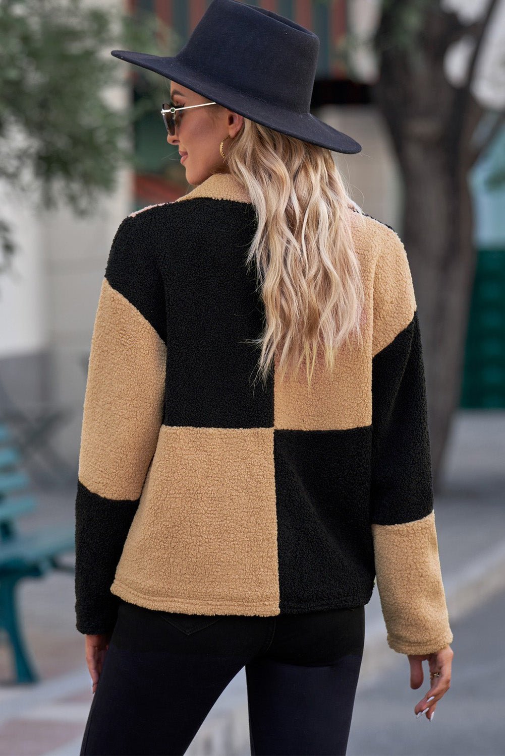 Drune | Sherpa-Jacke - Trendy Patchwork-Design - Weicher Fleece-Mix - Lässige Außbekleidung
