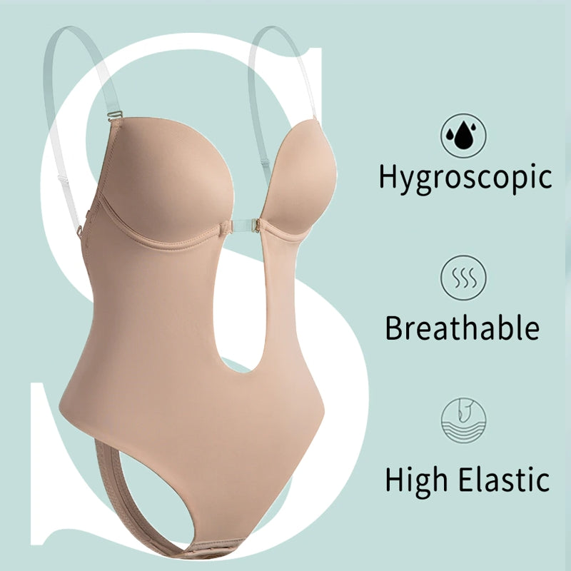 Drune | Tiefer V-Ausschnitt Körperformender Bodysuit
