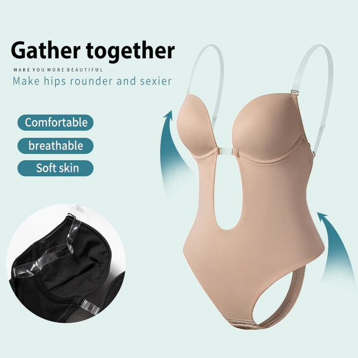 Drune | Tiefer V-Ausschnitt Körperformender Bodysuit
