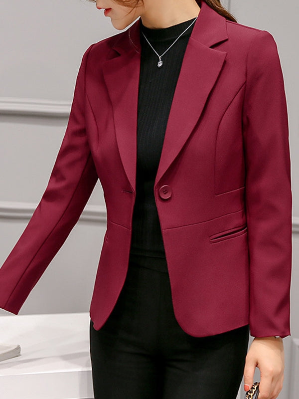 Drune | Schwarzer Blazer für Damen Bürojacke Anzug Taschen Jacken