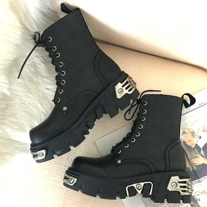 Drune | Damen Stiefeletten Damen Motorradstiefel