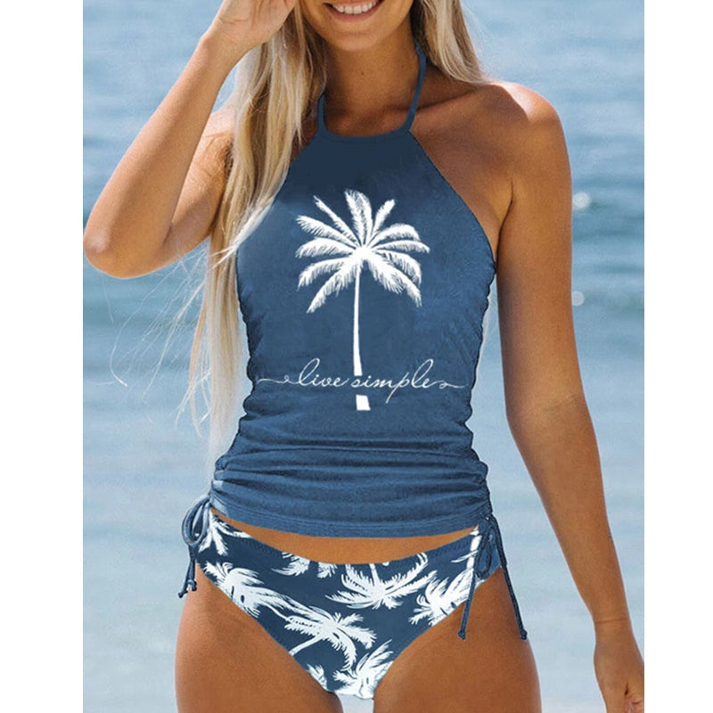 Drune | Damen Badeanzug Sommer Strand Kokos Bikini Set