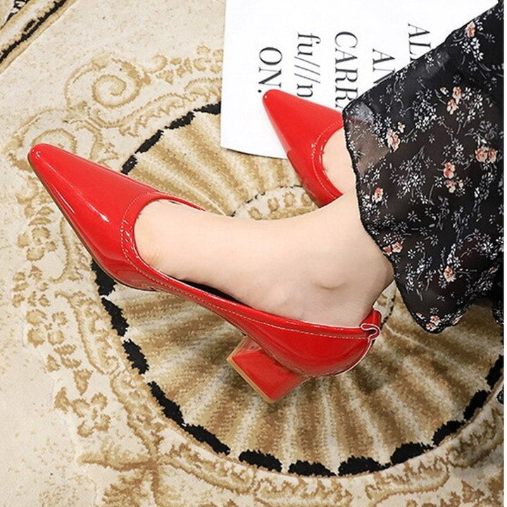 Drune | Damen High Heels Spitz Professionelle OL Damen Schuhe 4.5cm