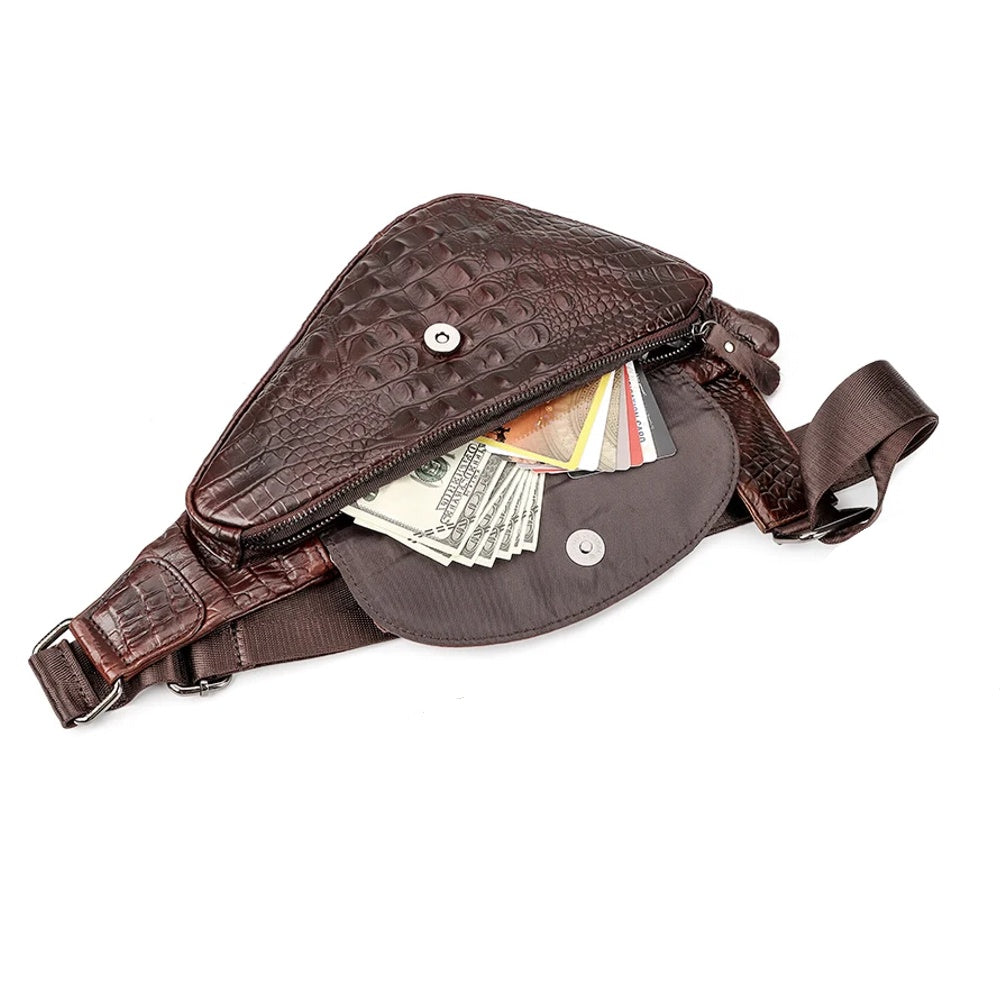 Drune | Krokodil Umhängetaschen Gürteltasche Reisetasche