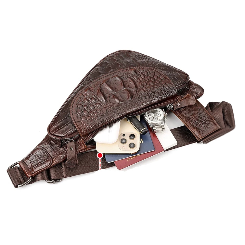 Drune | Krokodil Umhängetaschen Gürteltasche Reisetasche