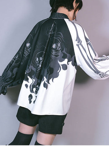 Drune | Stylisches Totenkopf-Print Damen-Shirts