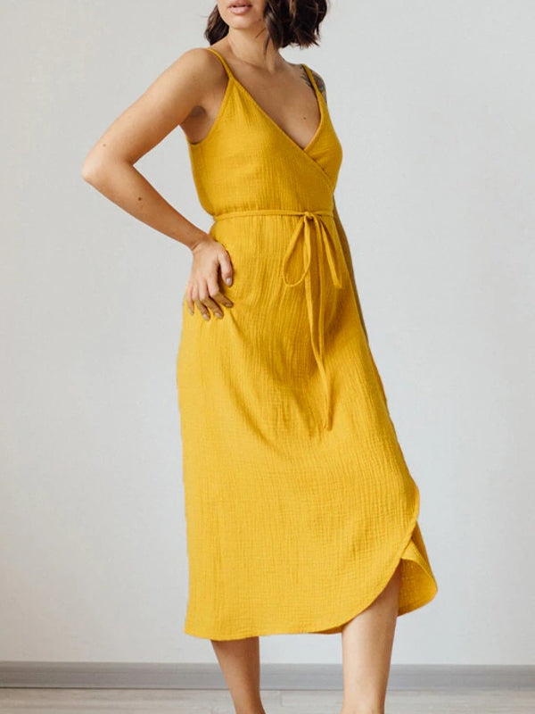 Drune | Stylisches V-Ausschnitt ärmelloses Kleid für Frauen