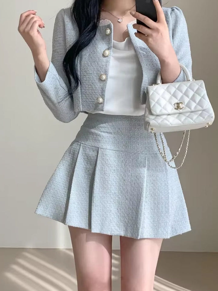 Drune | Slim Frauen Hohe Taille Mini Röcke Sets