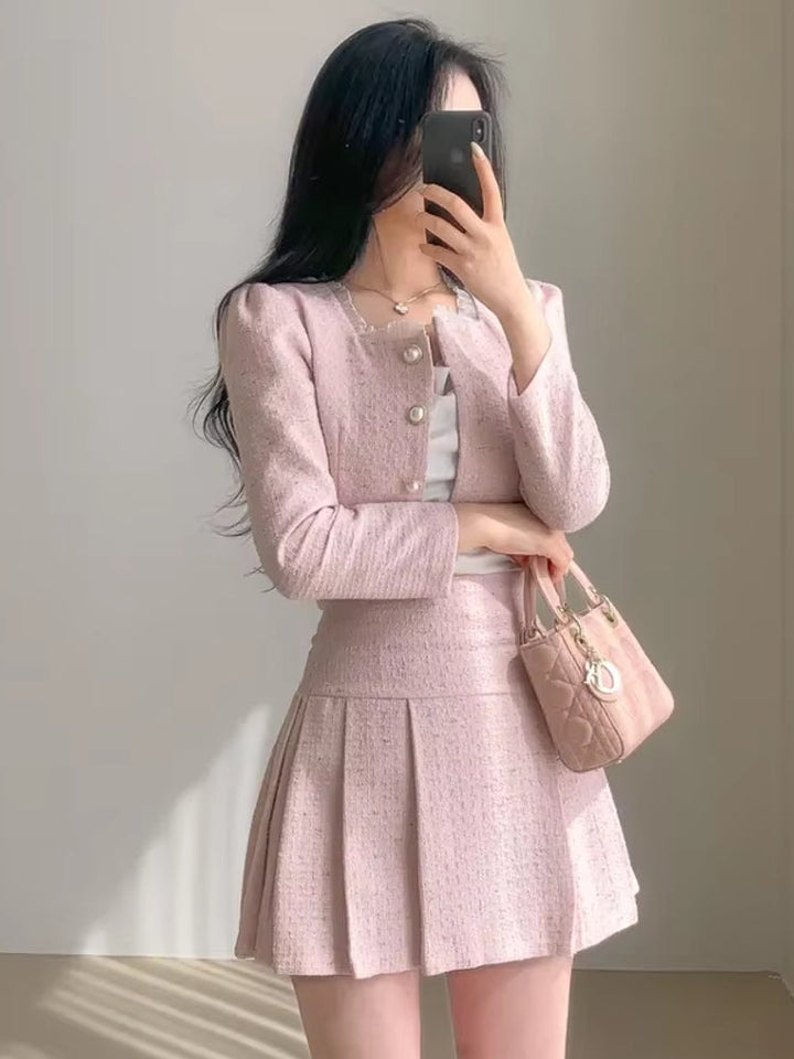 Drune | Slim Frauen Hohe Taille Mini Röcke Sets