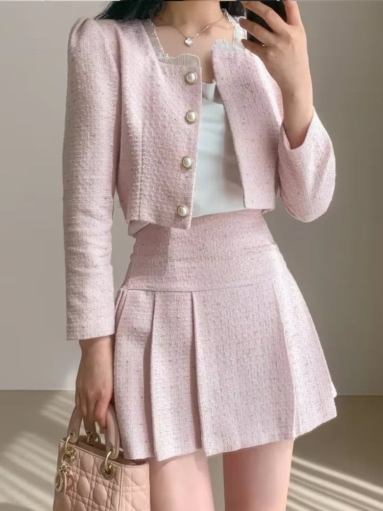 Drune | Slim Frauen Hohe Taille Mini Röcke Sets
