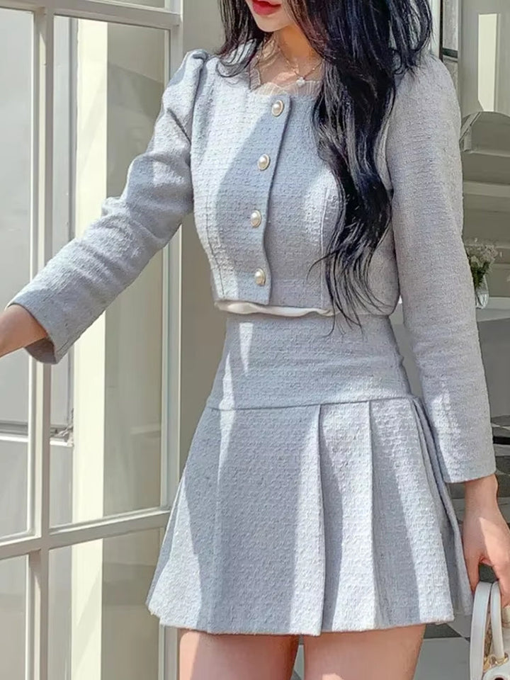 Drune | Slim Frauen Hohe Taille Mini Röcke Sets