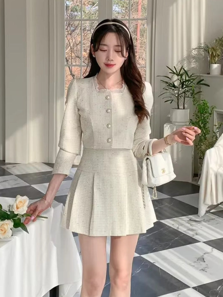 Drune | Slim Frauen Hohe Taille Mini Röcke Sets