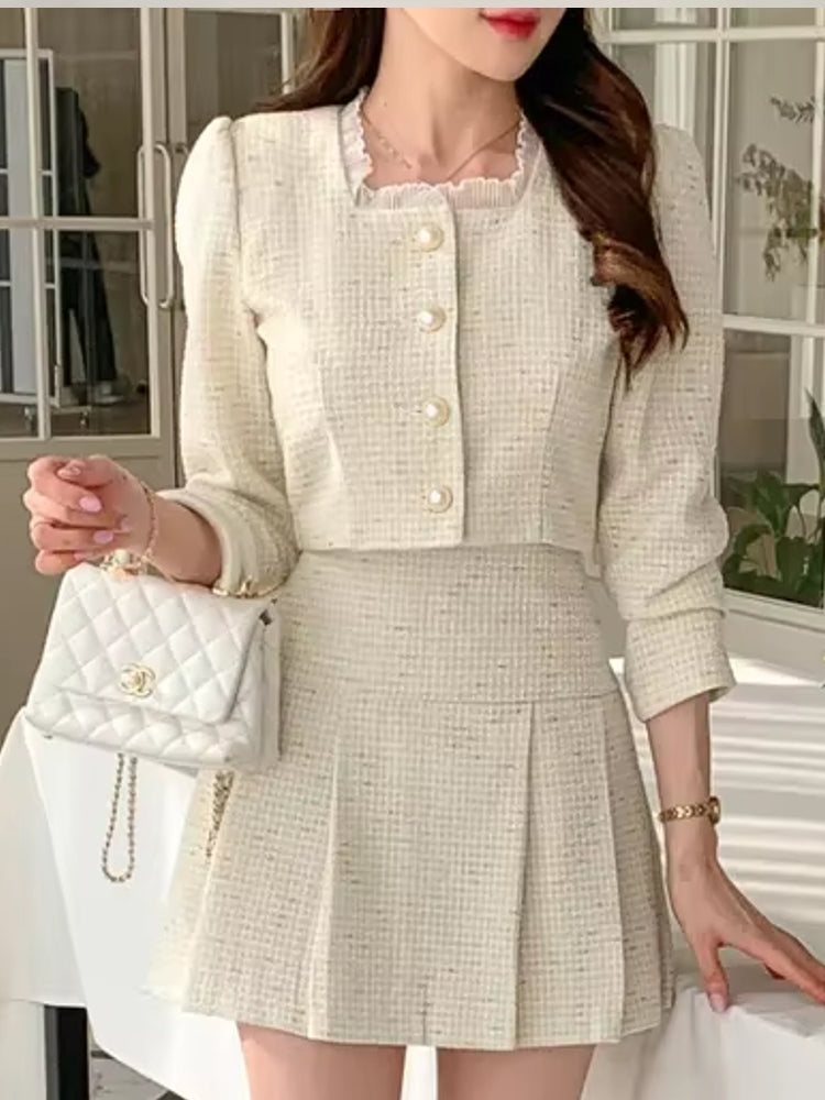 Drune | Slim Frauen Hohe Taille Mini Röcke Sets