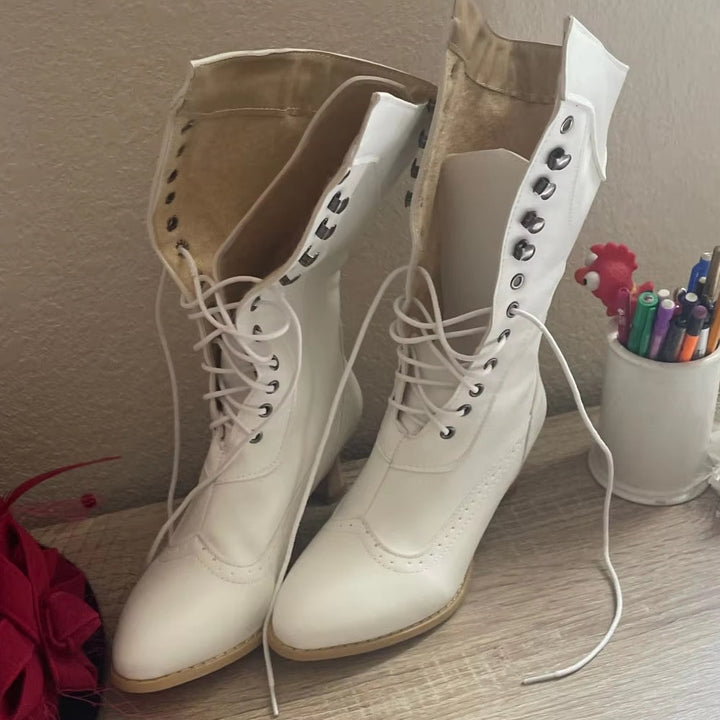 Dame Støvletter | Punk & Medieval Stil | Høy Hæl | Drune