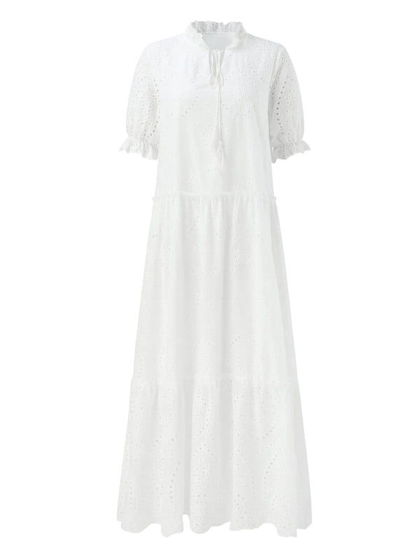 Drune | Weiß Plus-Size Rüschenkleid